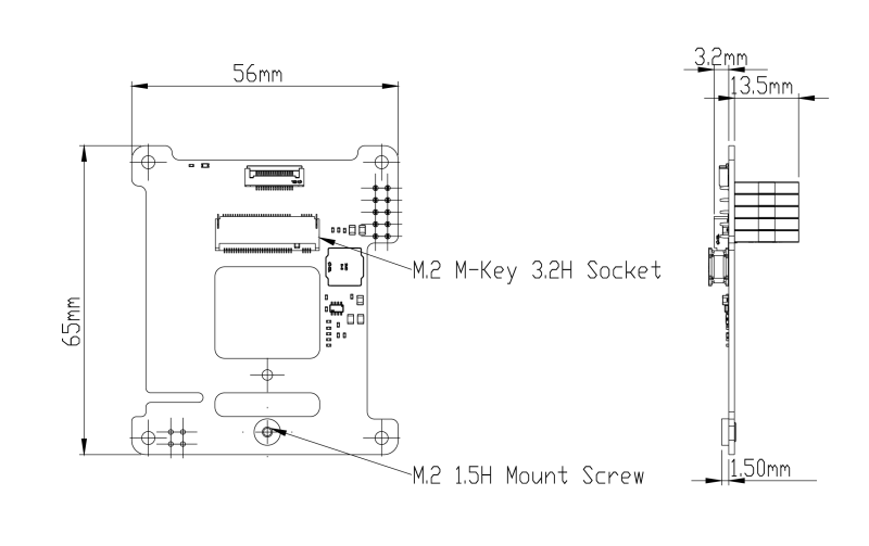 File:2D Mech N05 M.2 2242 PCIe to NVMe Top.png